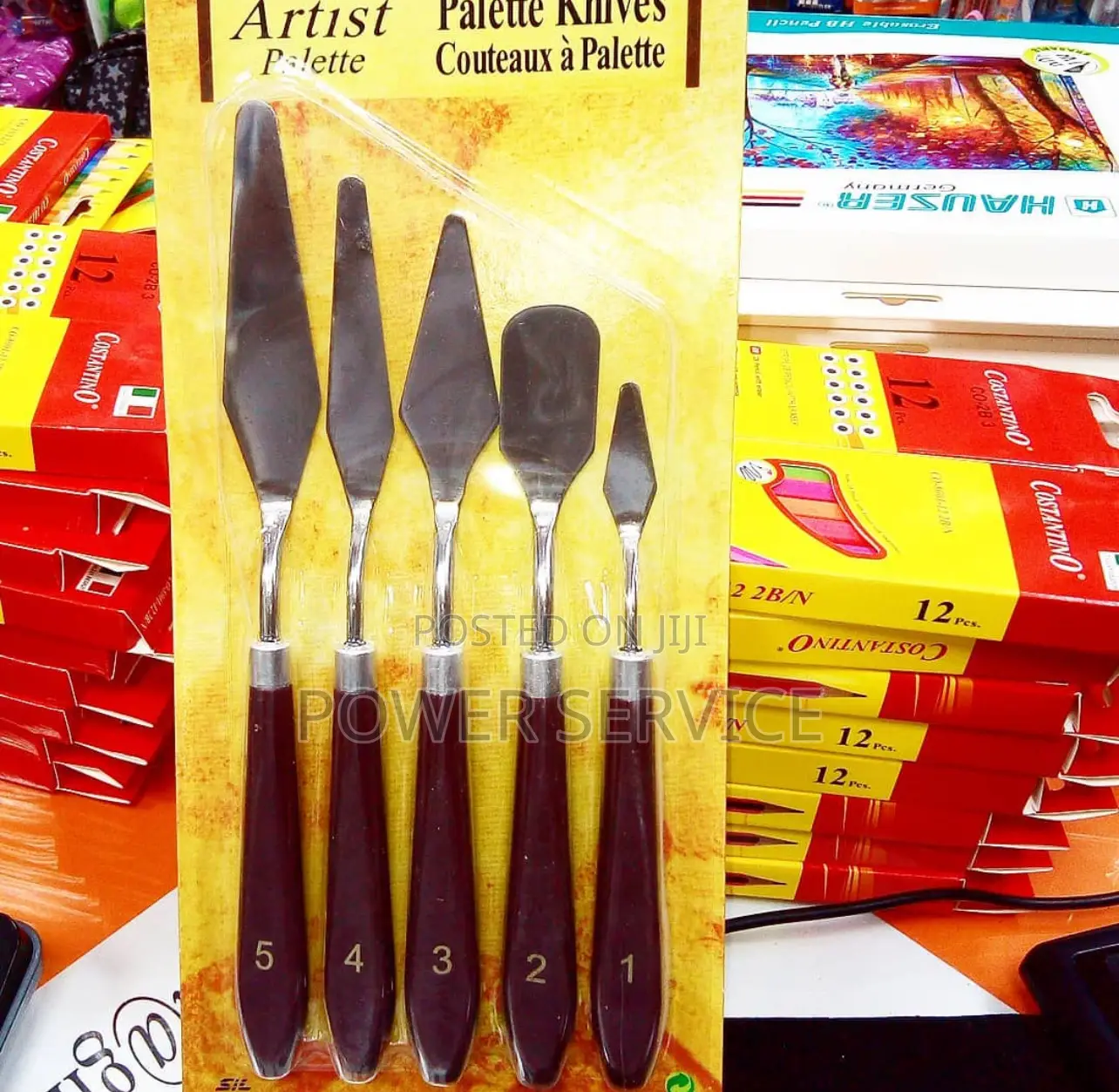 Set Of Five Stainless Steel Artist's Palette Knives