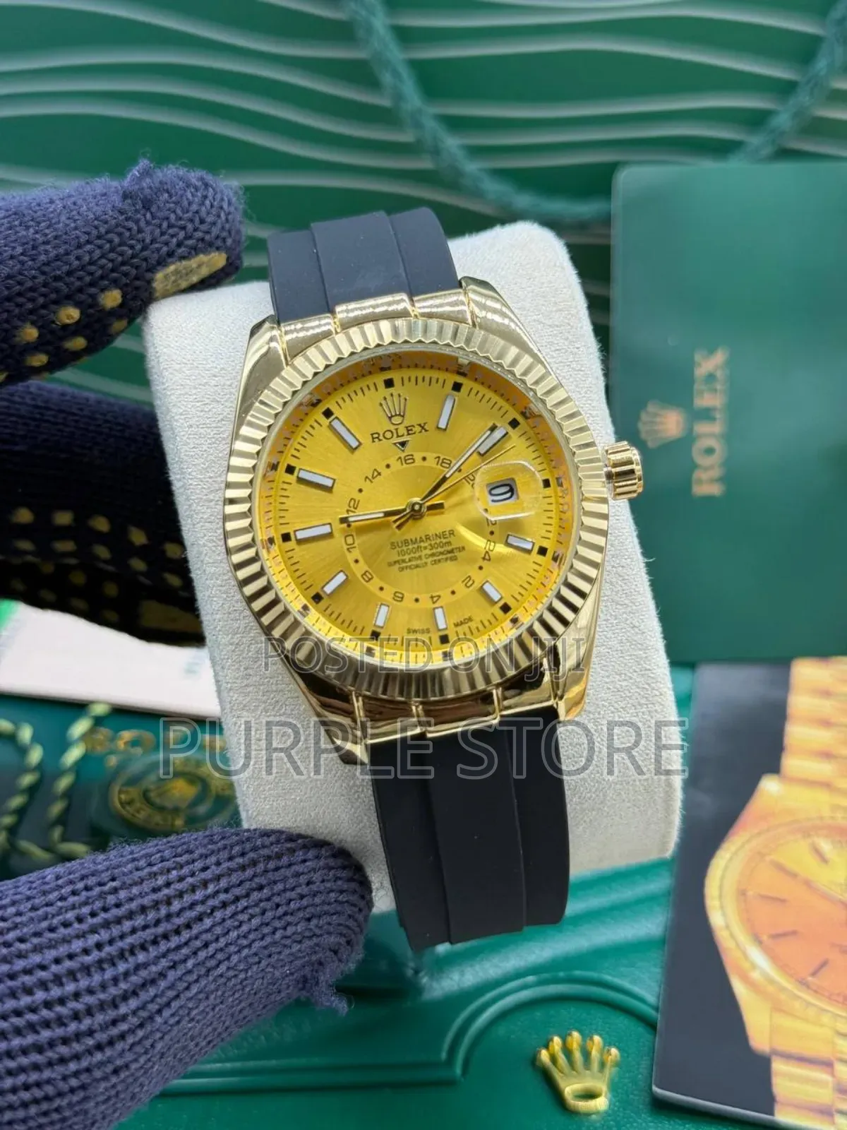 Affordable Rolex Sky Dweller Rubber Strap Watch