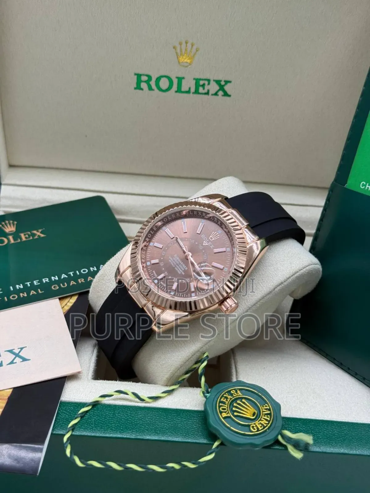 Affordable Rolex Sky Dweller Rubber Strap Watch