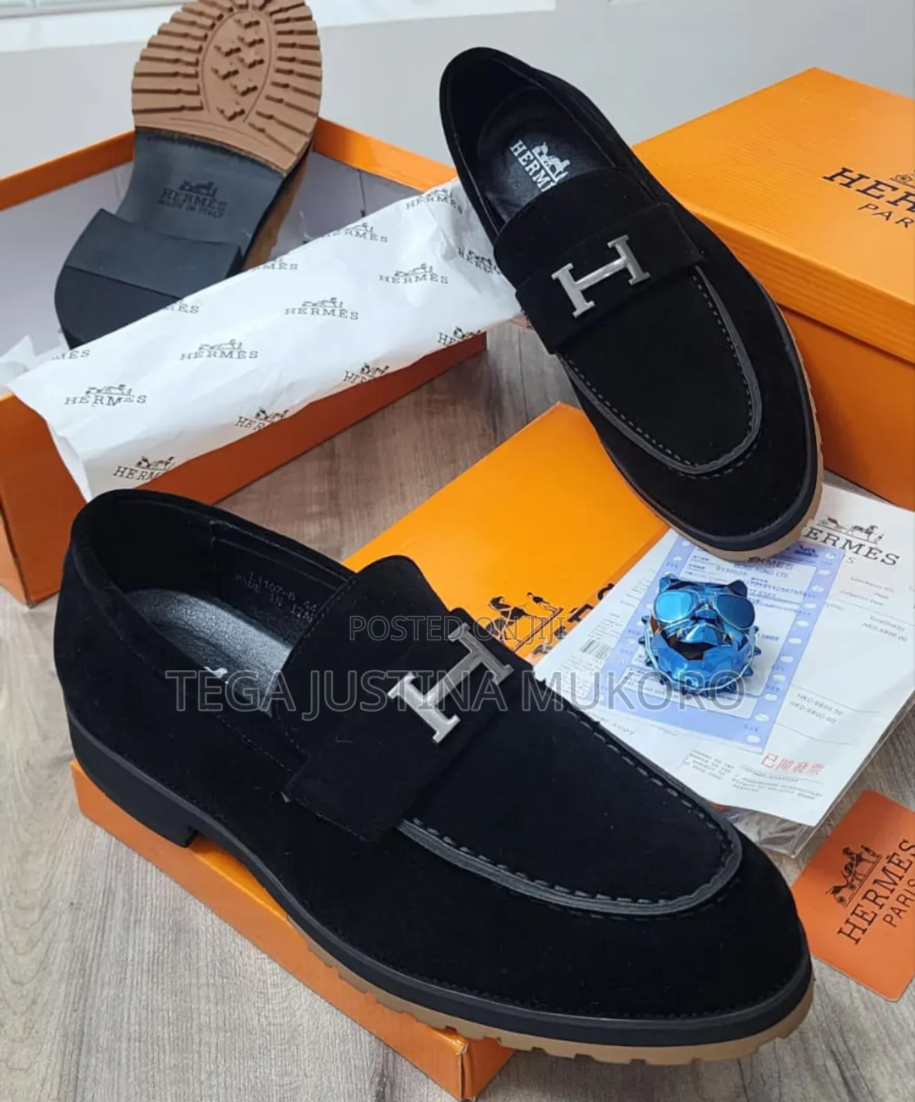 High Quality Hermes Men's Suede Shoes