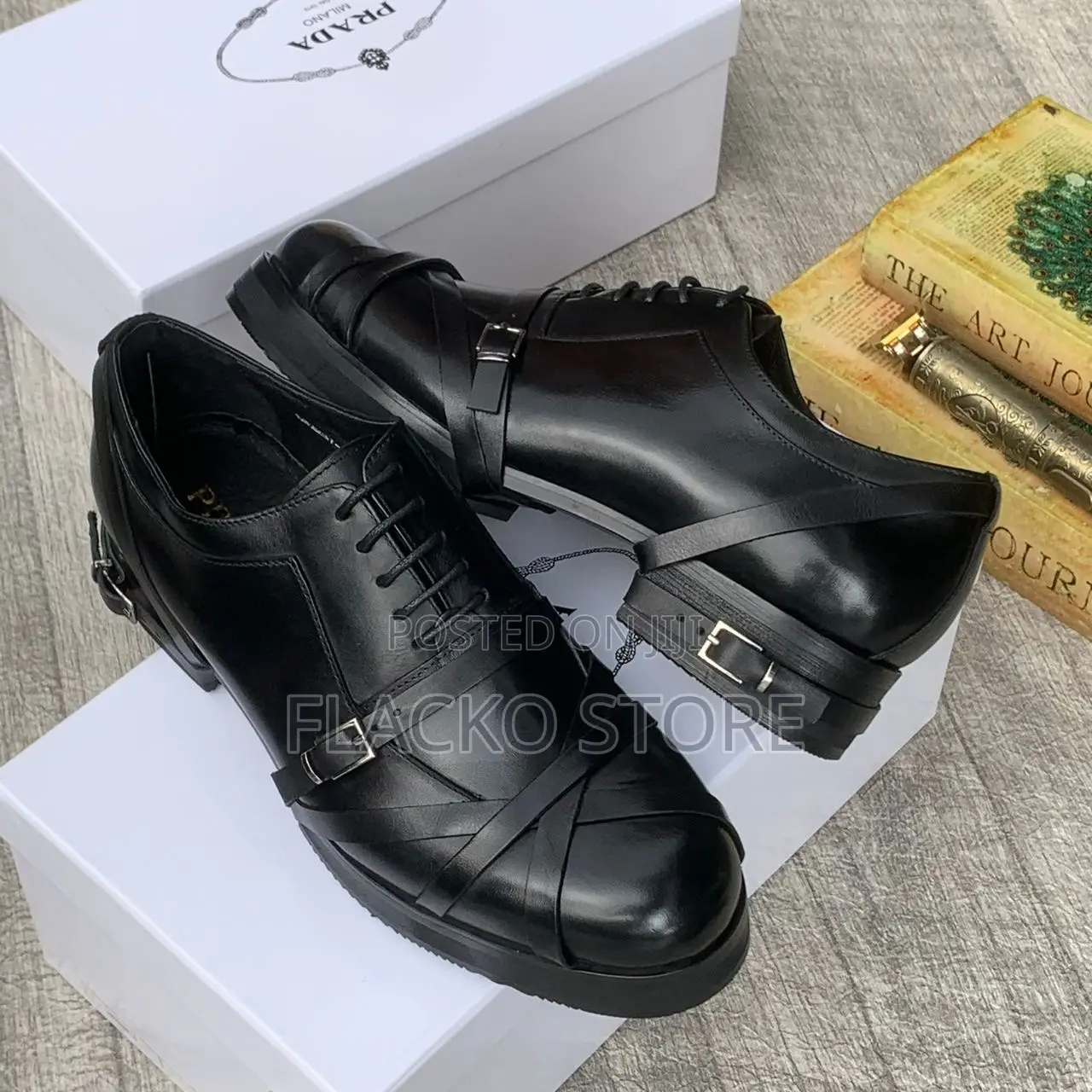 Original Prada Classic Leather Brogue Shoes