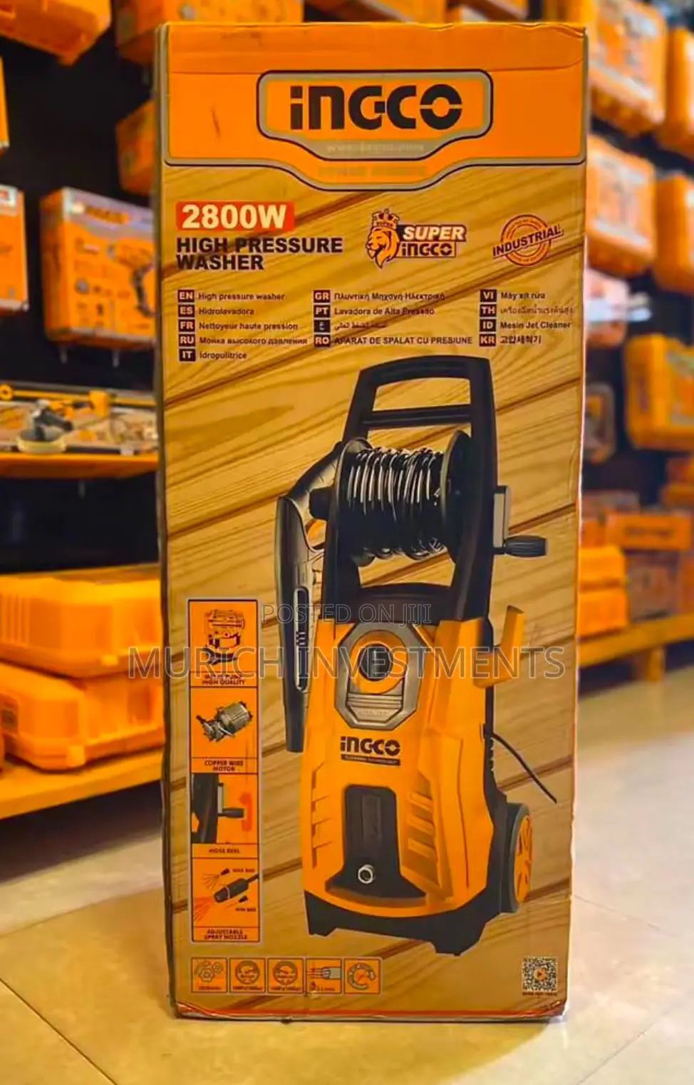 Ingco 2800w High Pressure Washer 180bar