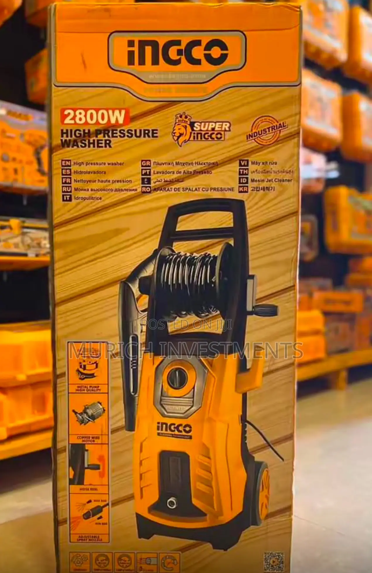 Ingco 2800w High Pressure Washer 180bar