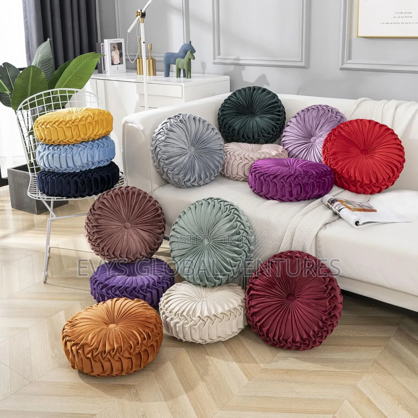 Round Holland Velvet Home Interior Decoration Cushion Throw Pillow
