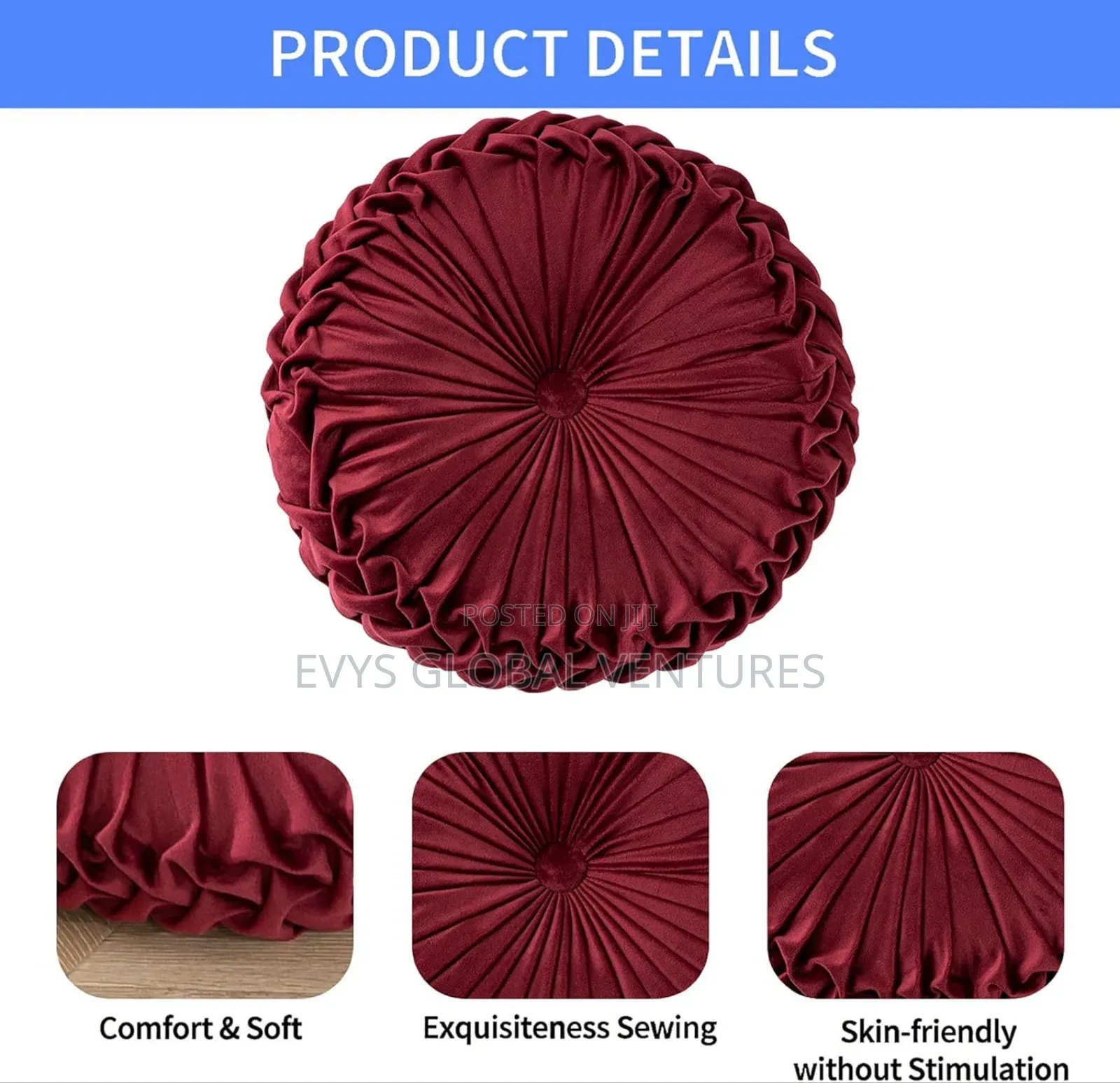 Round Holland Velvet Home Interior Decoration Cushion Throw Pillow