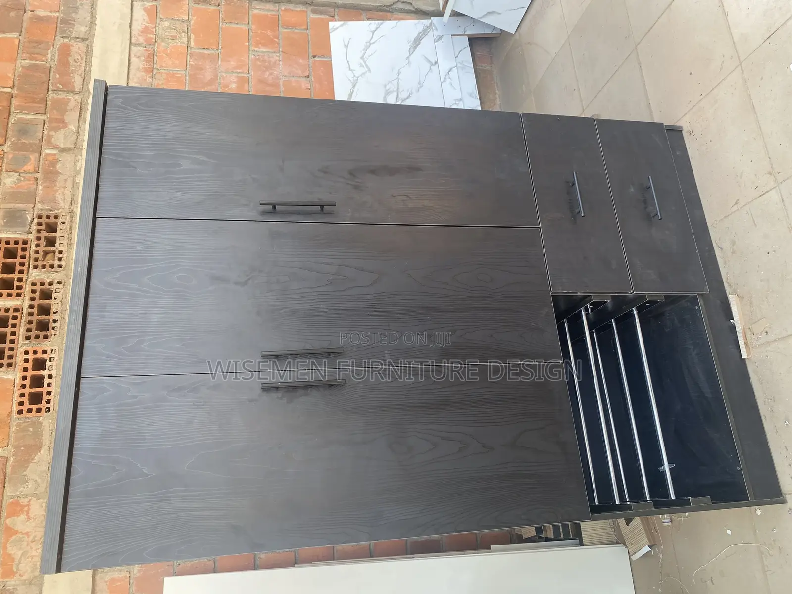 Wenge Color 3 Door Wardrobe With Two Drawers