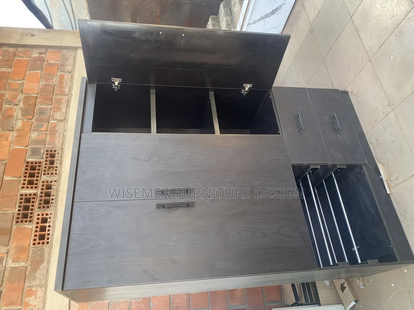 Wenge Color 3 Door Wardrobe With Two Drawers