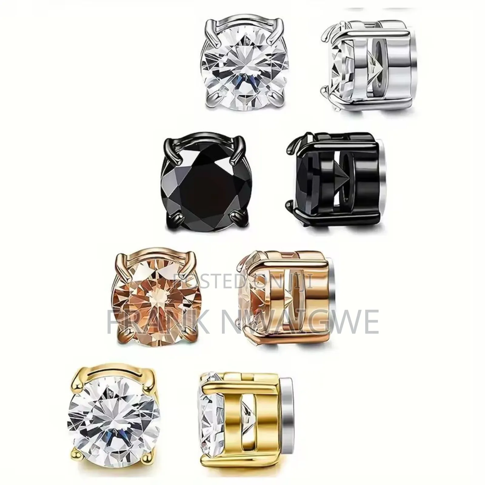 Cz Cubic Zirconia Magnetic Iced Out Ear Rings Magnetic Studs