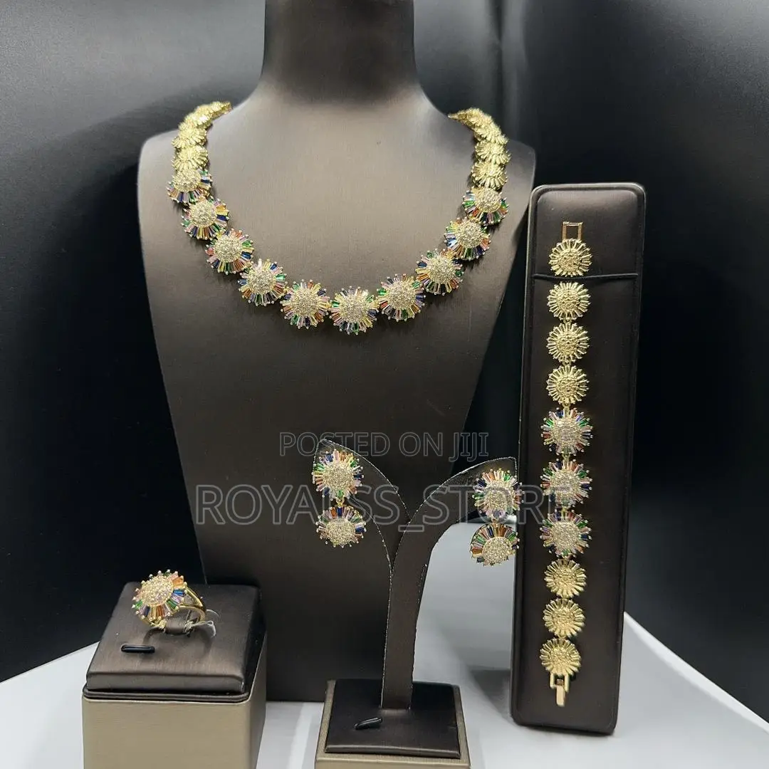 Luxury Gold–Plated Zirconia Jewelry Set Bridals and Special Occasions