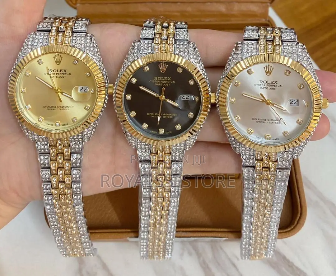 Luxury Iced Out" Two-Tone Rolex Oyster Perpetual Watch