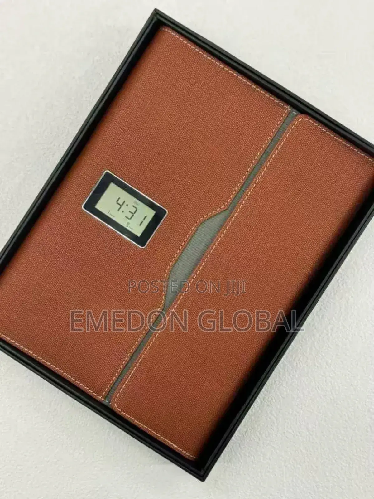 Wireless Charging Business Folder Notebook With Clock