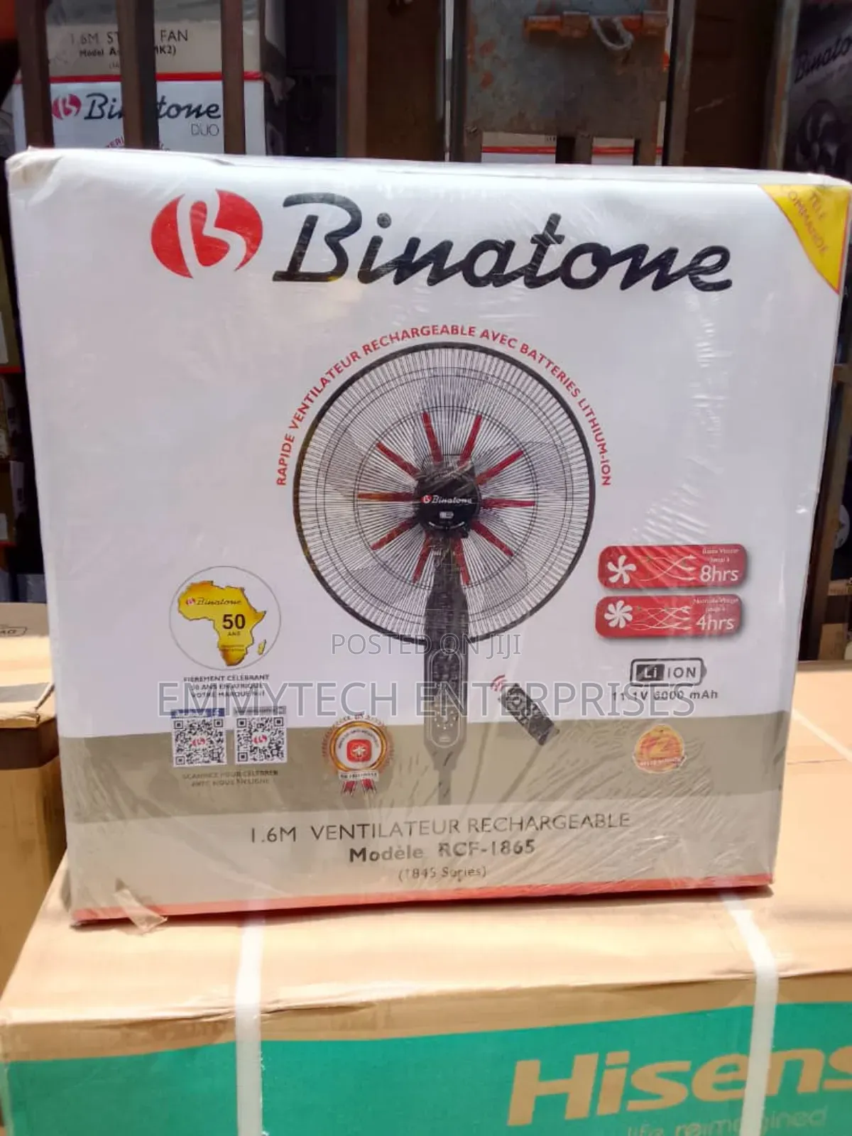 18inch Binatone Rechargeable Standing Fan Model RCF-1865 Remote Contro