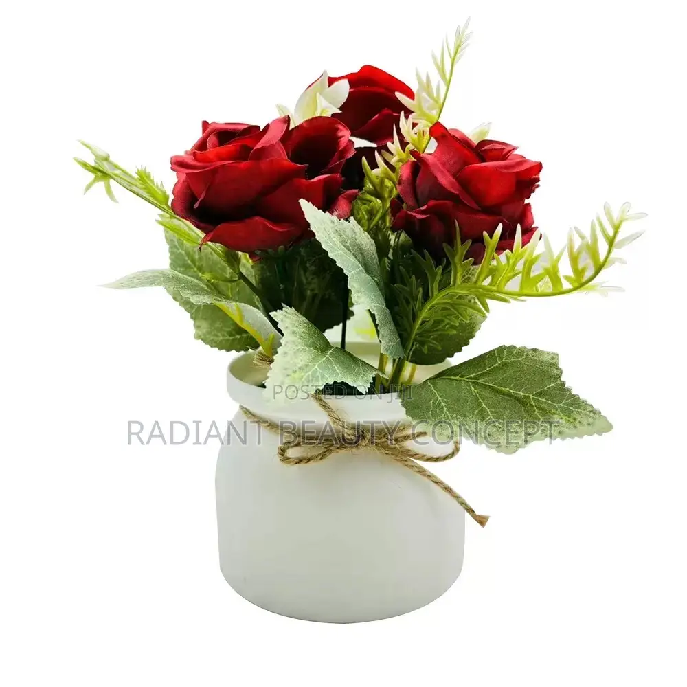 Three Roses Small Flanging Pot Bonsai Table Flower