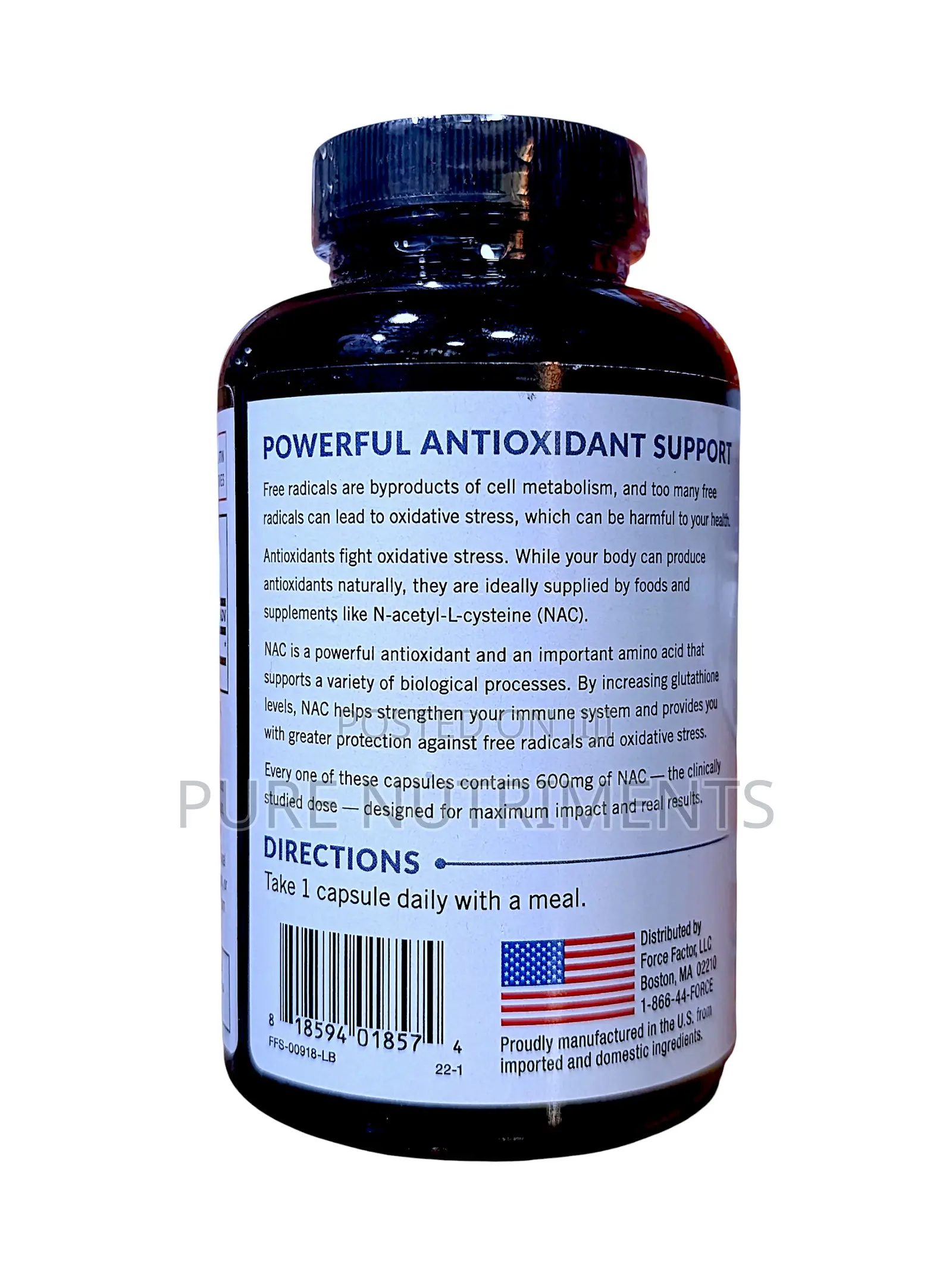 Force Factor Nac 600mg Antioxidant, Lung Immune Support–200 Capsules