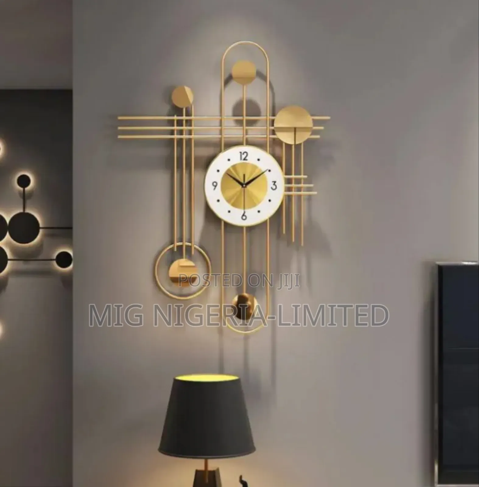 Wall Clock 3d Crystal Gold Large Decor Wall Clock