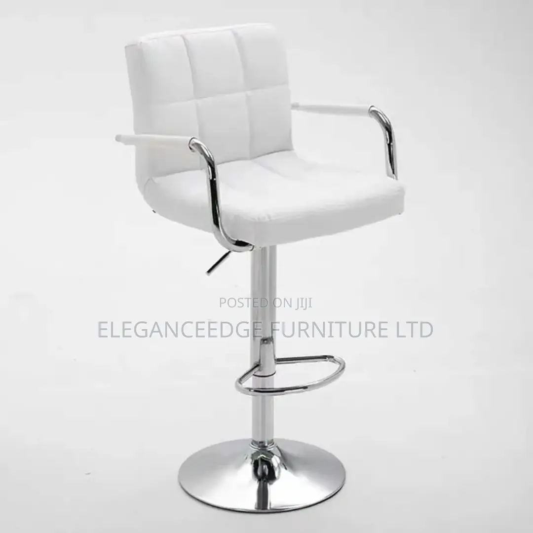 High Revolving Adjustable Height Leather Bar Stool