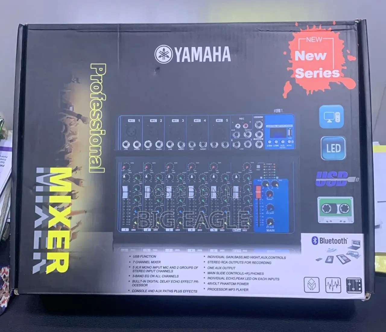 Yamaha 7 Channel Audio Mixer Console With Usb Interface and Bluetooth