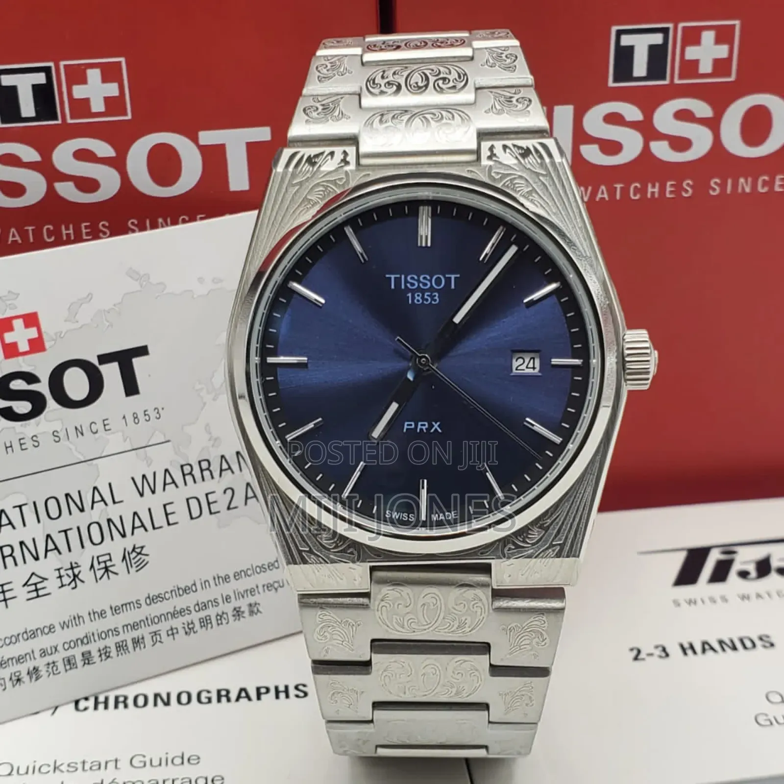 *Tissot  Men’S Battery‐Powered Silver Chain‐Strap Watch*