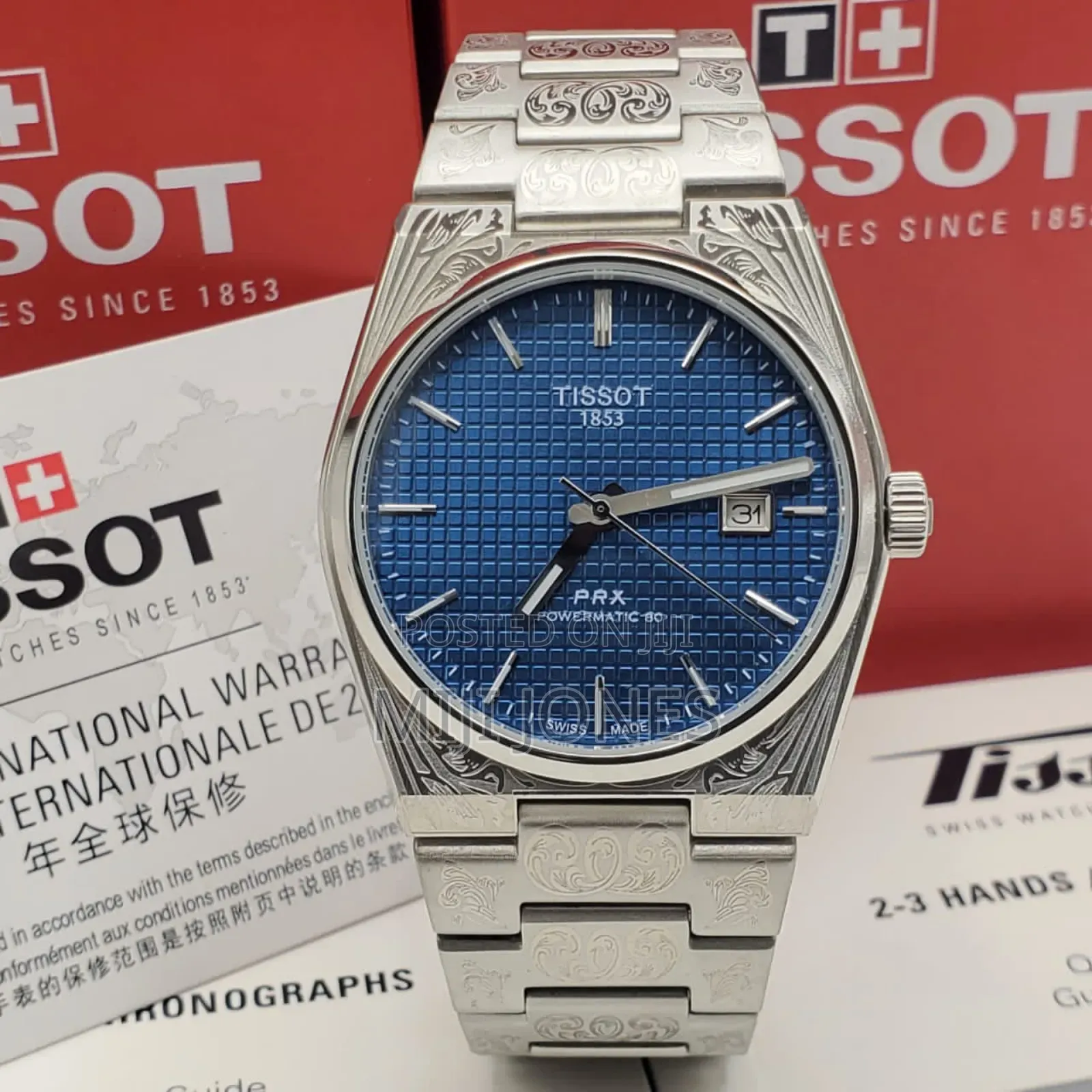 *Tissot  Men’S Battery‐Powered Silver Chain‐Strap Watch*