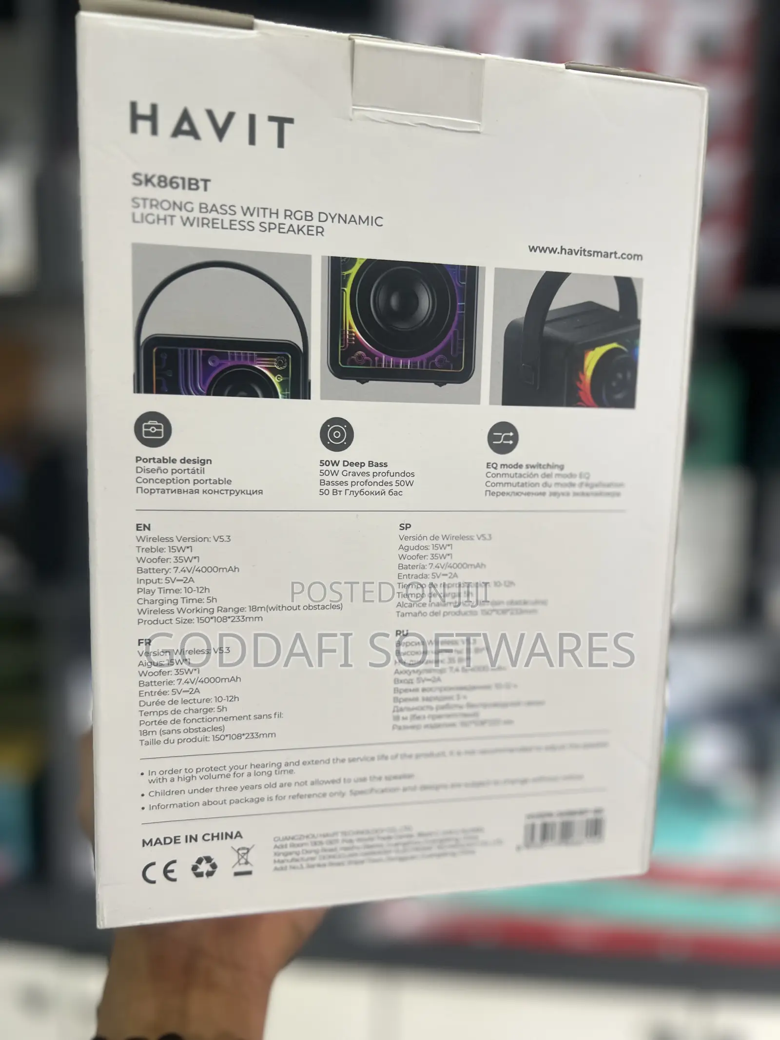 Havit Sk861bt Strong Bass RGB Speaker | Goddafi Softwares Stores