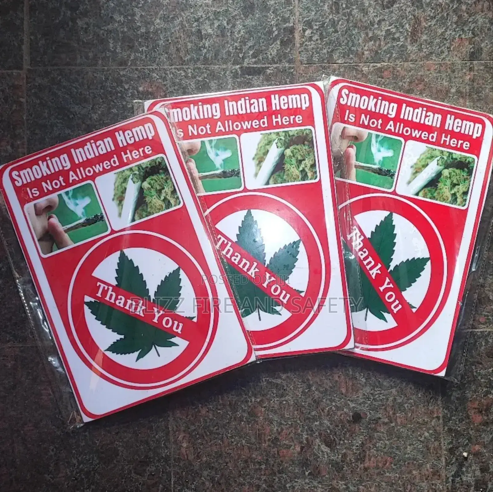 No Smoking Of India Hemps Signage