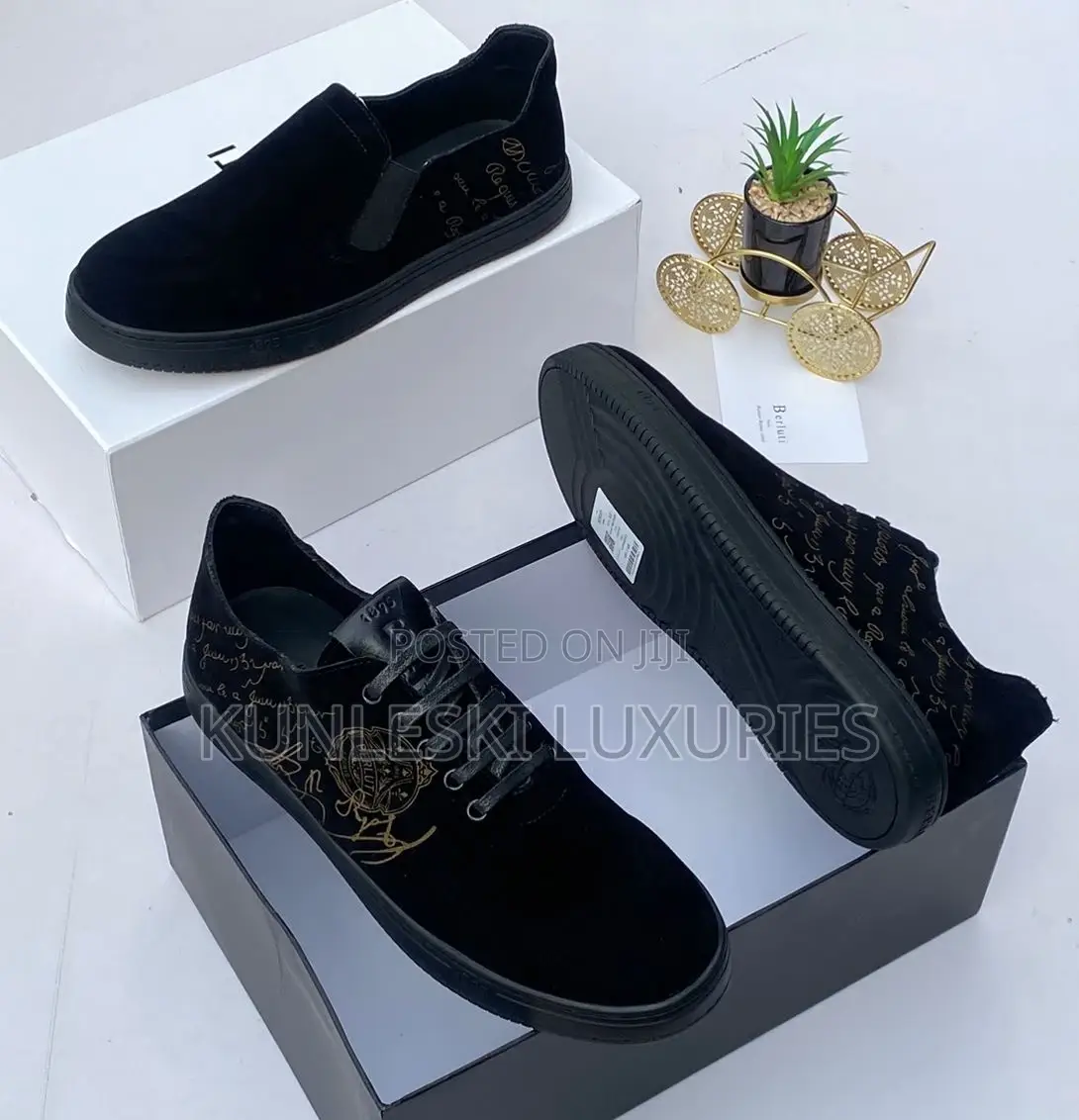 Original Berluti Paris Black Suede Sneakers