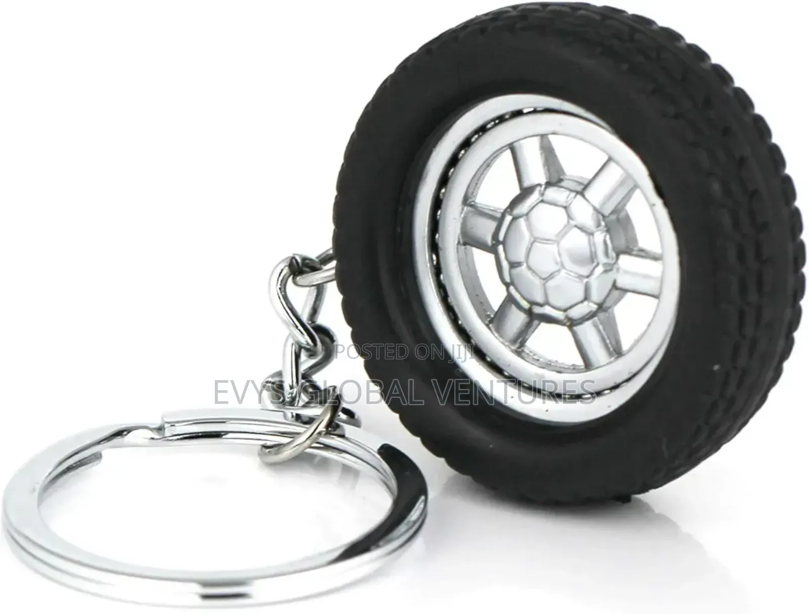Auto Parts Spinning Rubber Wheel Chain Key Holder Souvenir Gift Set