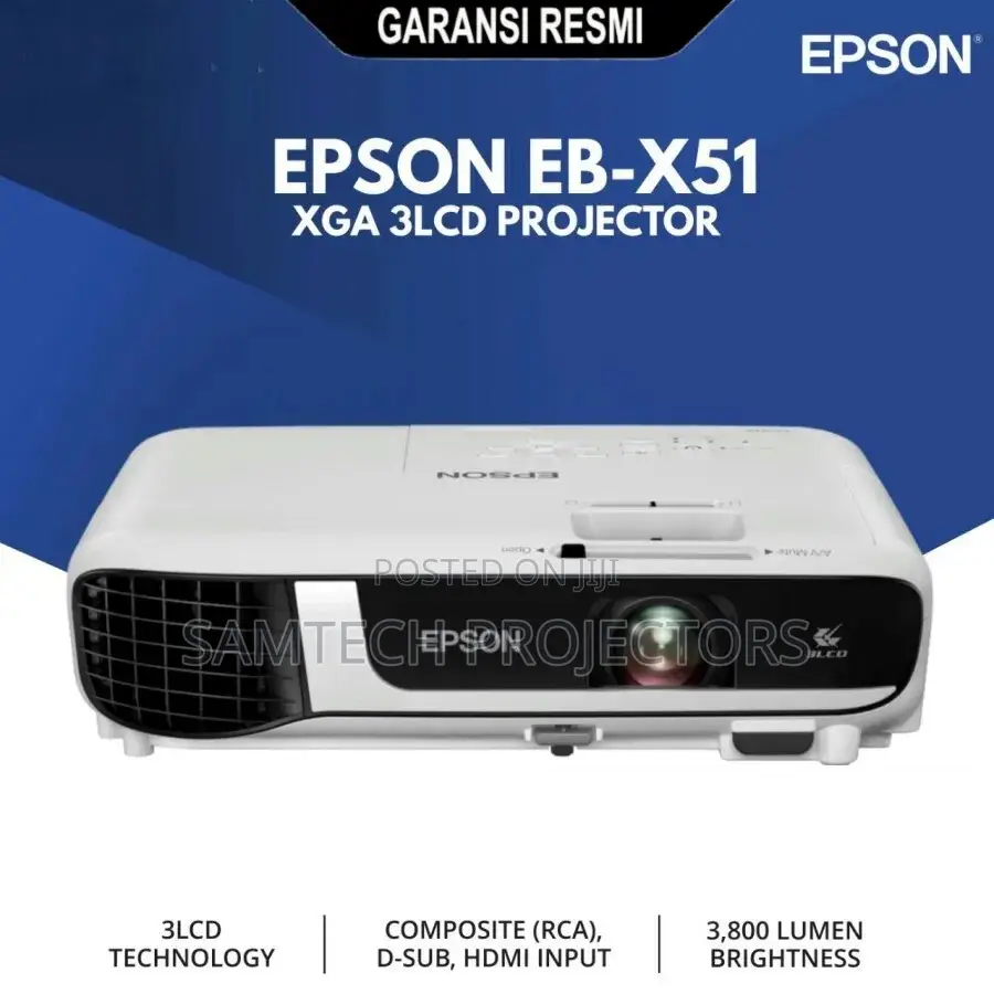 Brand New Epson Projector EB-X51 3,800 Lumens Daylight Projector