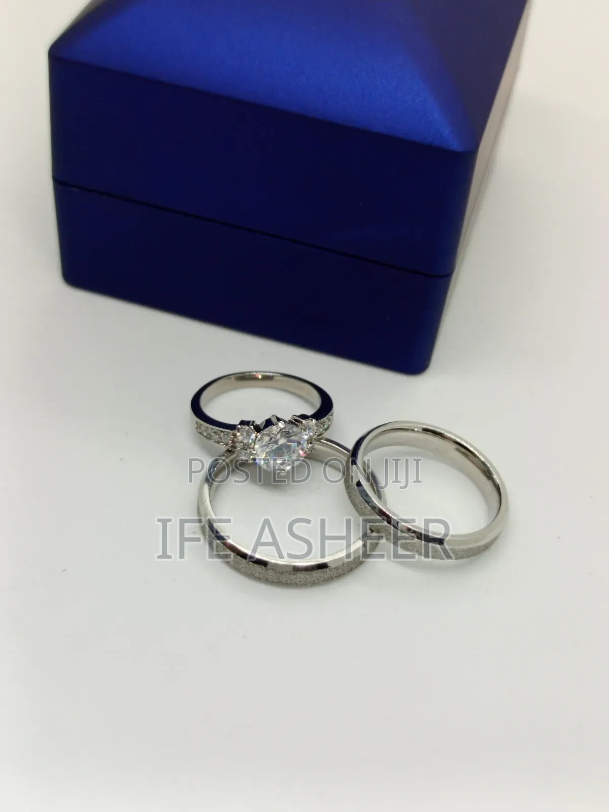 Us Sterling Silver Couples Set Of Wedding Rings