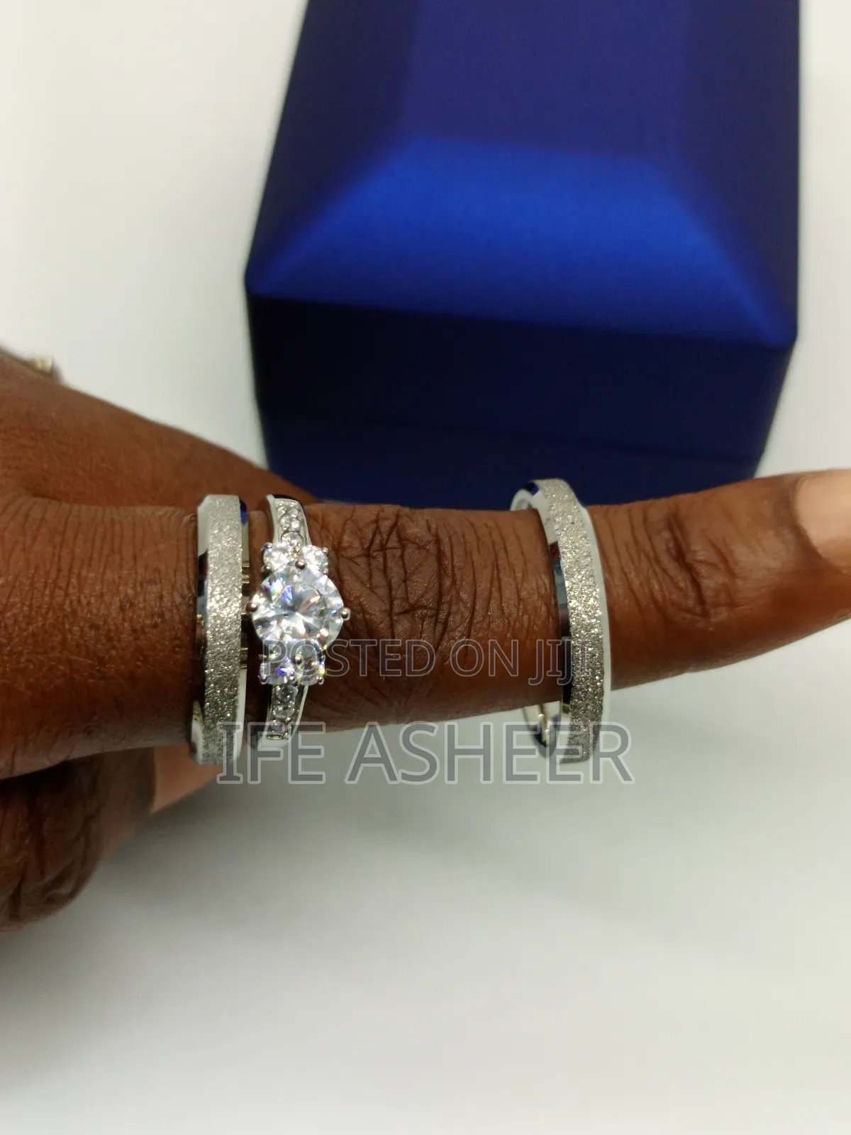 Us Sterling Silver Couples Set Of Wedding Rings