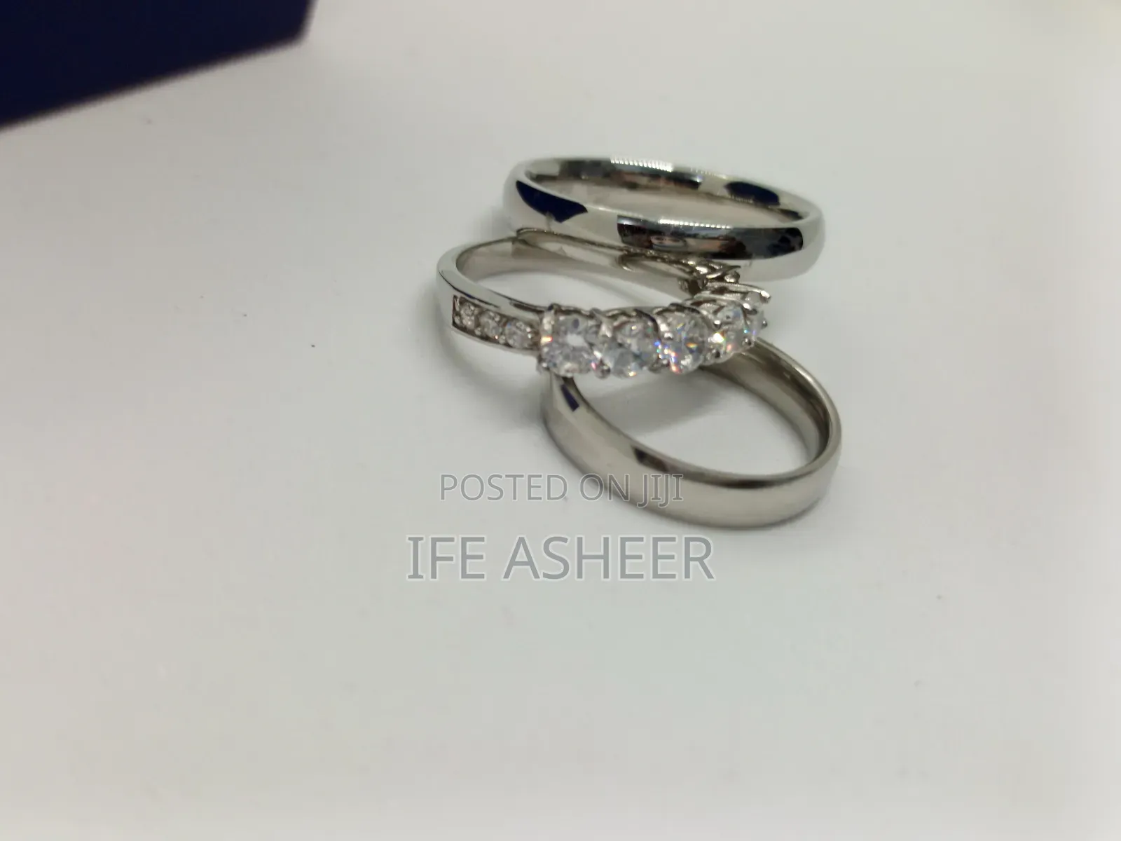 Us Sterling Silver Complete Set Of Wedding Ring - Silver