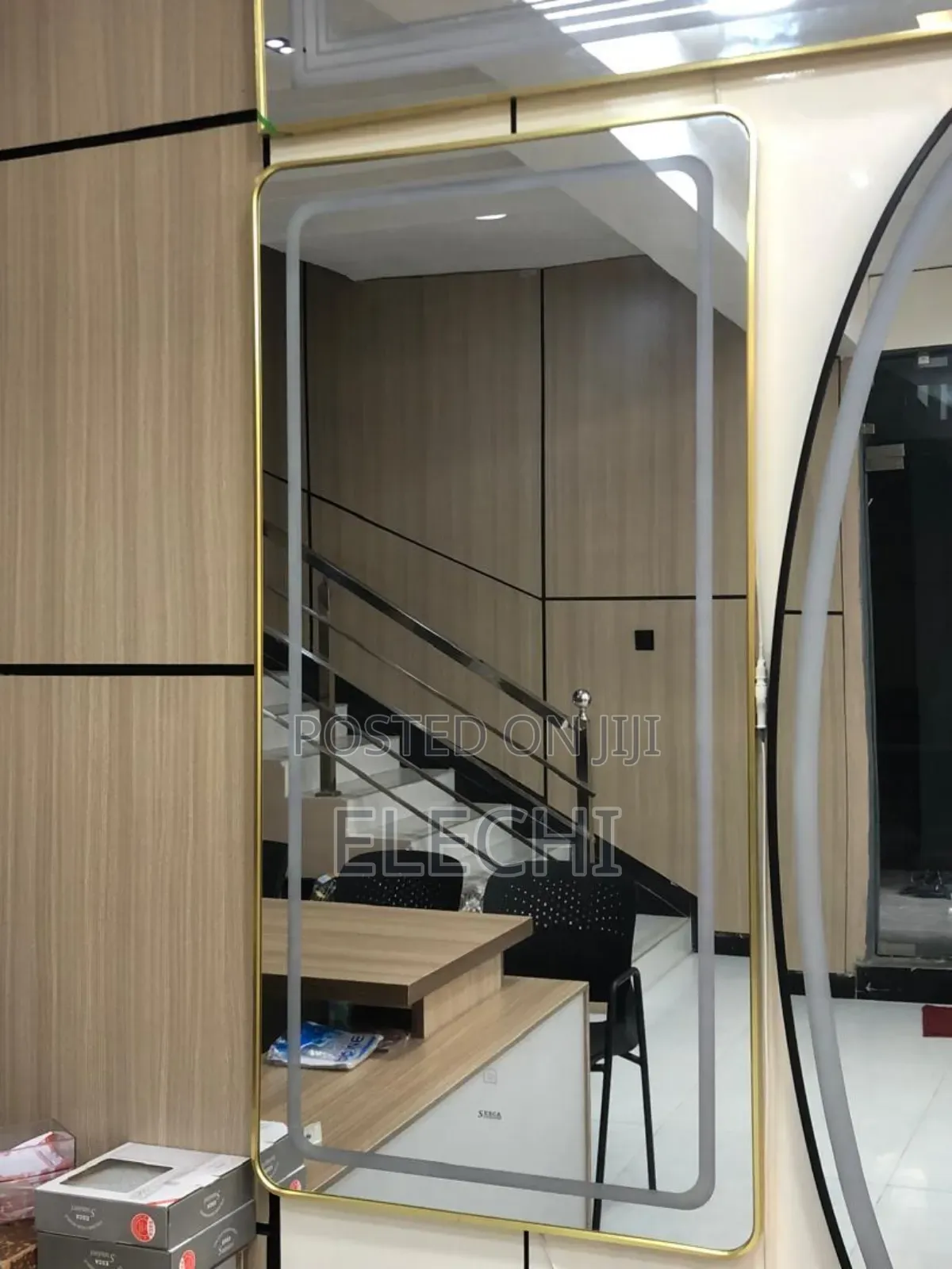 170/70 Gold Frame Led Mirror