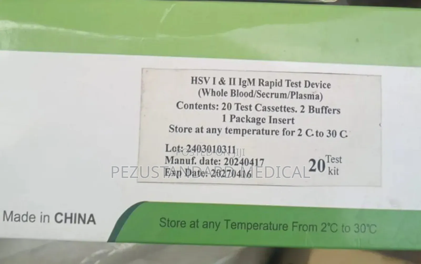 HSV I Ii Igm Rapid Test Device