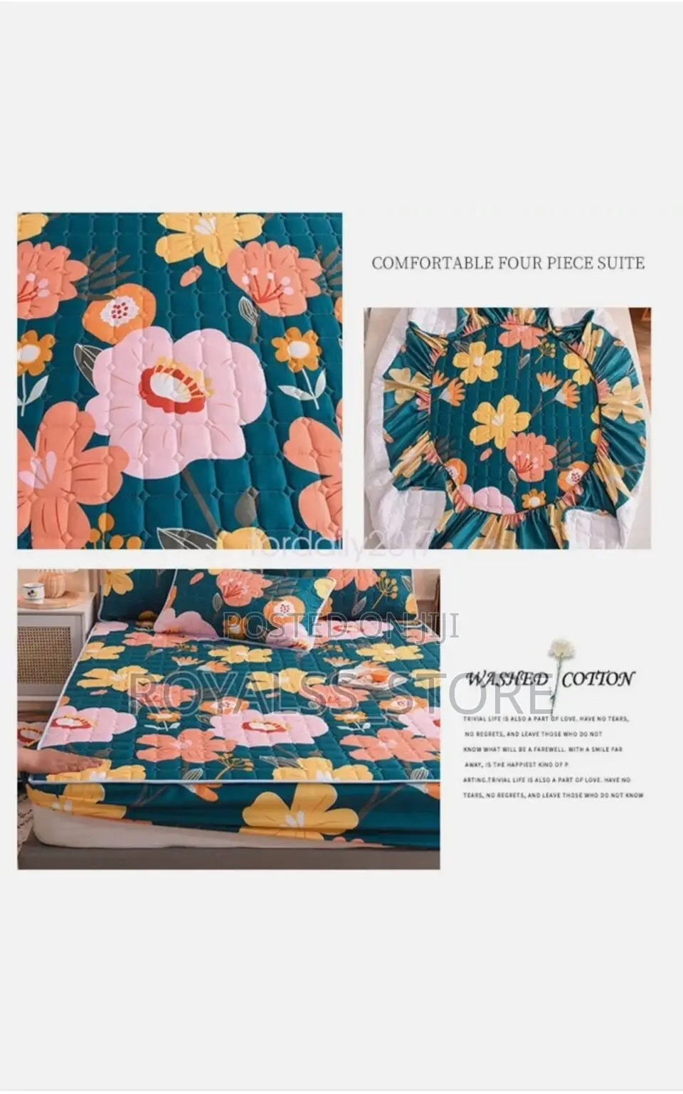 Waterproof Mattress Protector/Cover With 4 Pillow Cases 6by6 7by7