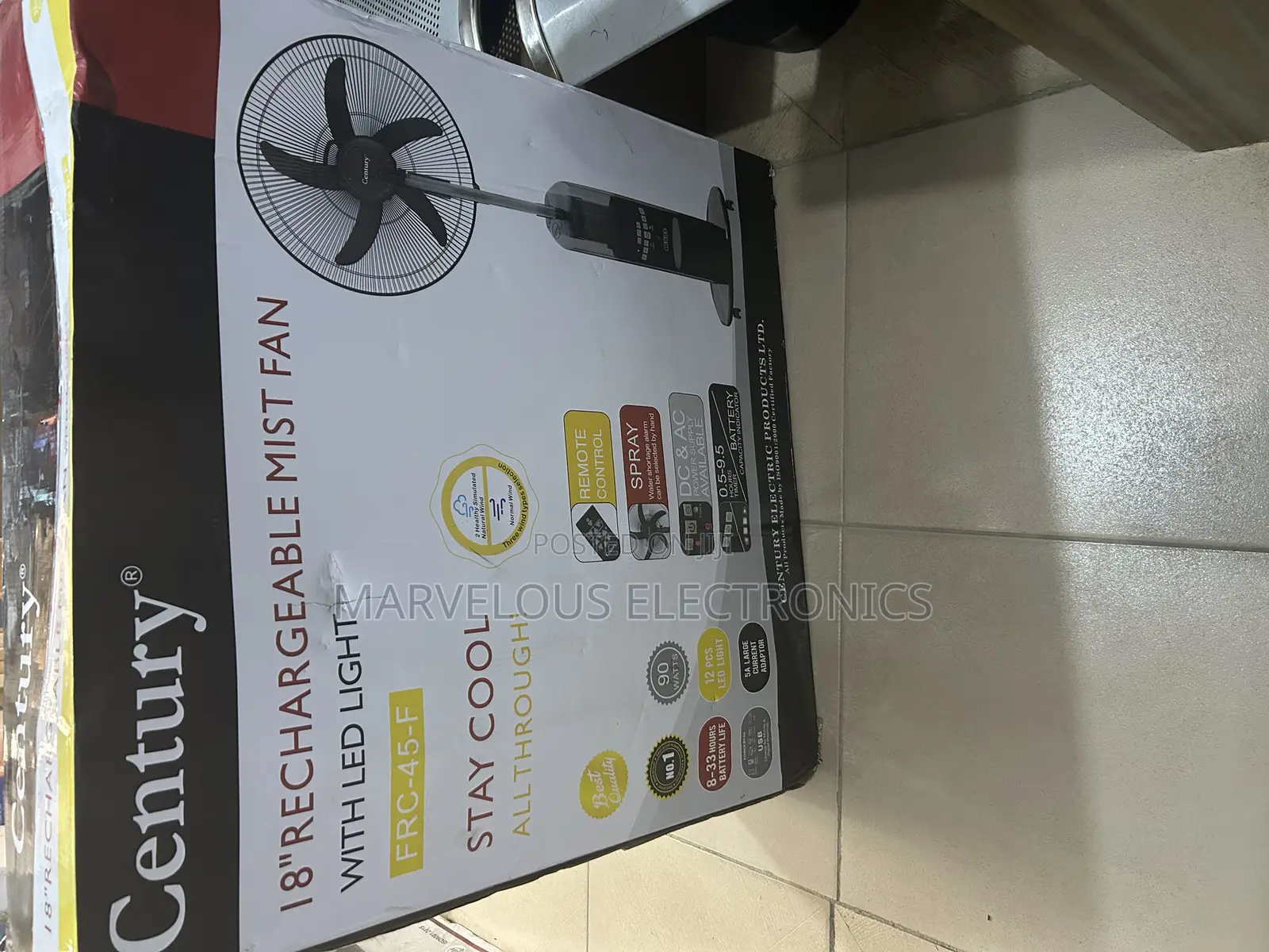 Brand New Super Cooling Century Mins Fan With Air Coolar Water .