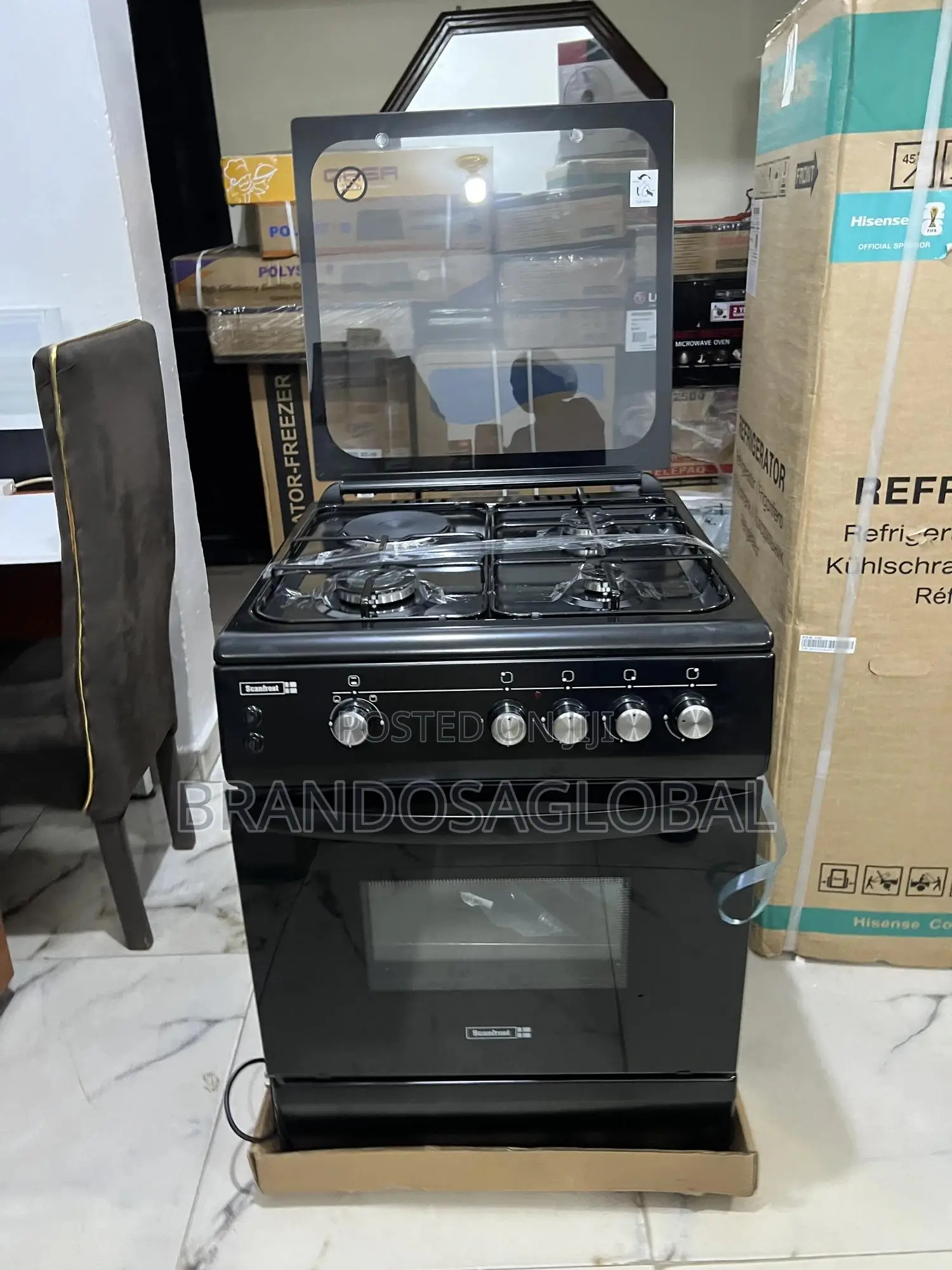 Scanfrost Gas Cooker With Strong Oven Grill–60×60 Size 3+1electric