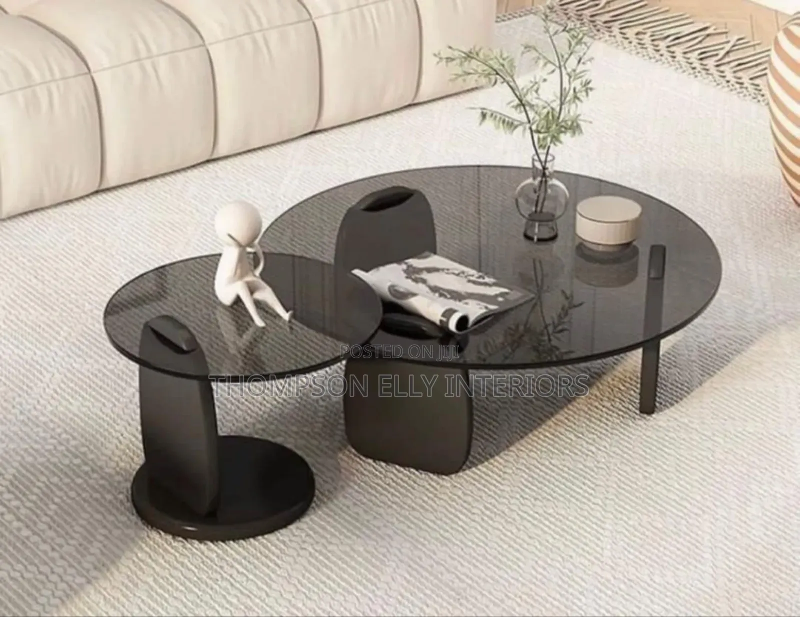 Glassy Grid Center Table
