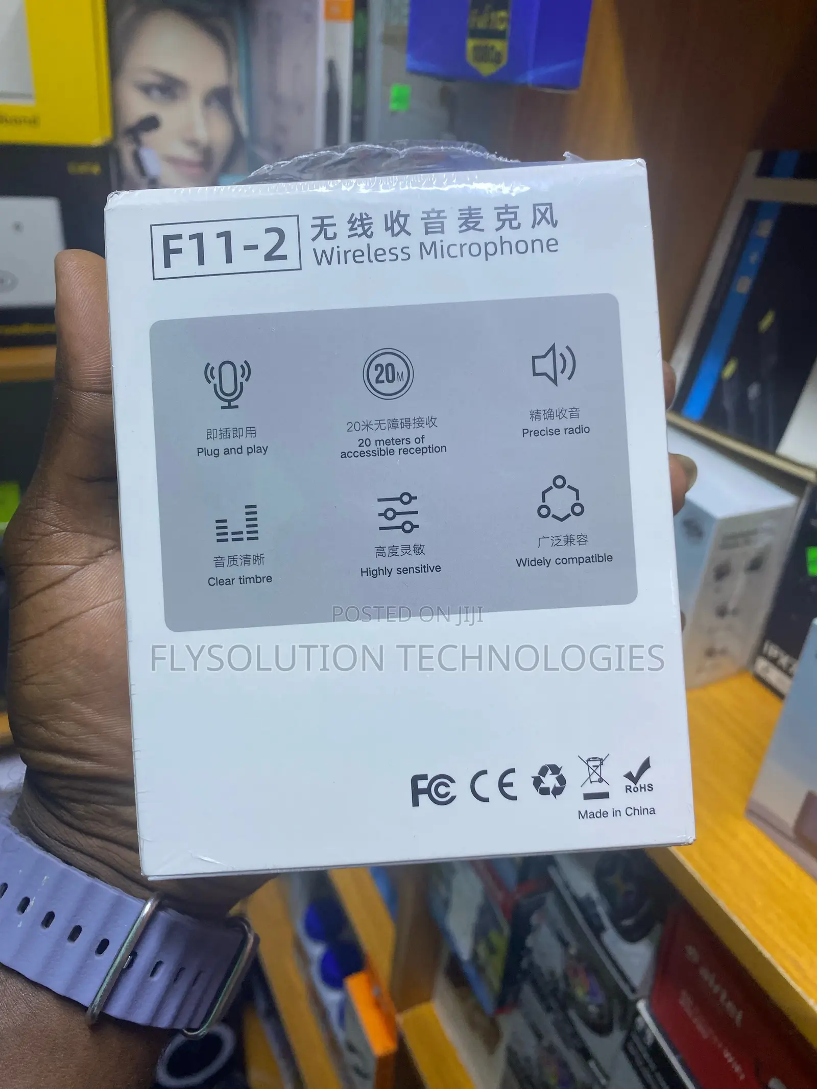 3 in 1 Dual Noise Cancelling Wireless F11-2 Microphone iPhone Android