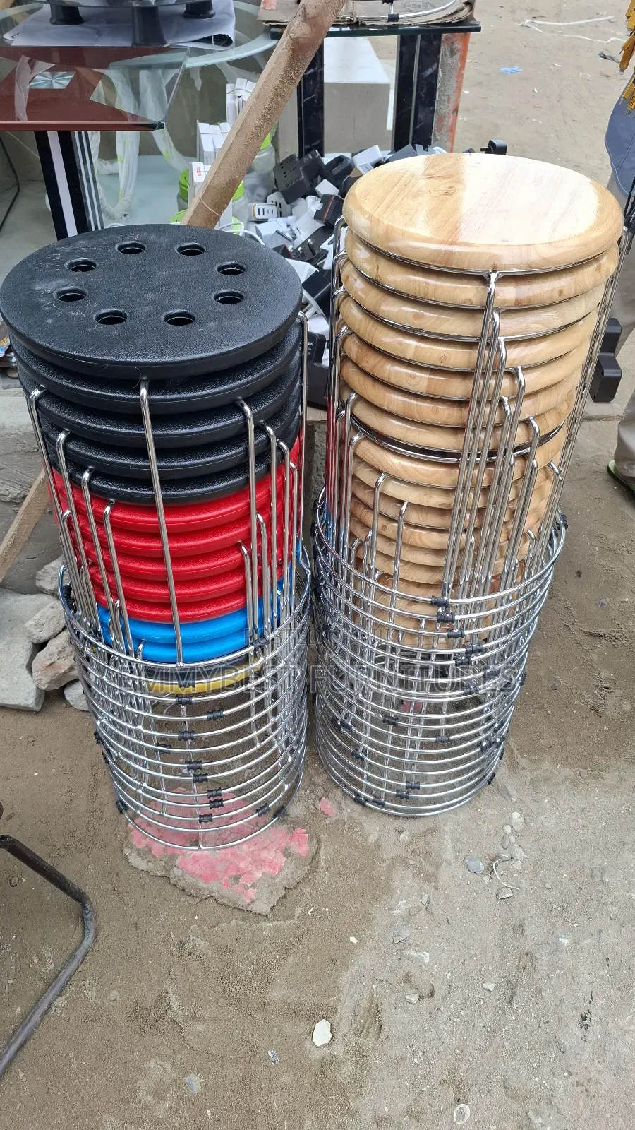 Metallic Legs Portable Stools.
