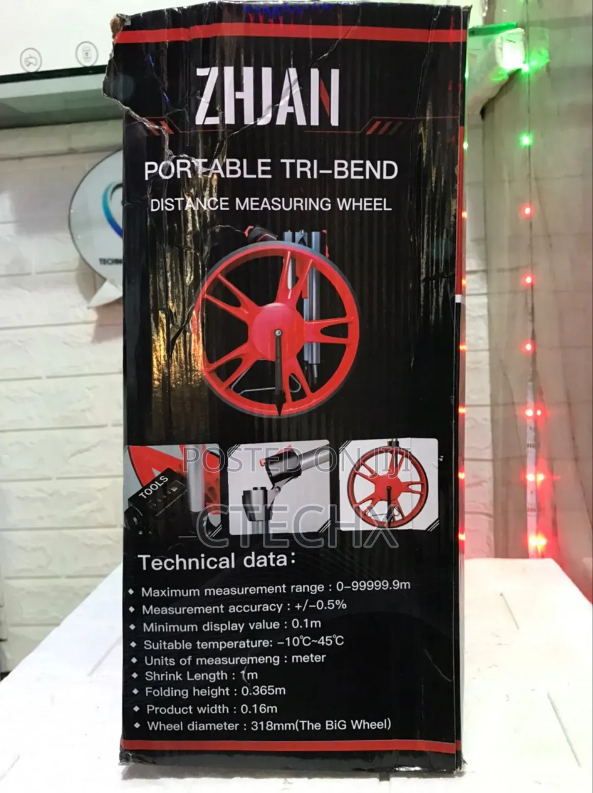 Zhjan Measuring Wheel 99,999.9 Meters, Foldable Measuring Wheel