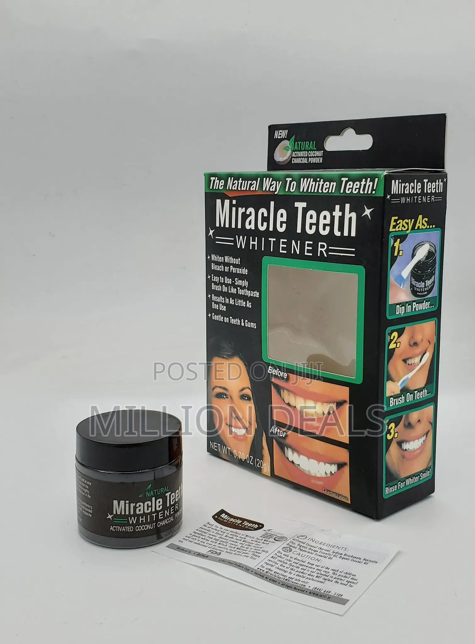 Unique Black Charcoal Teeth Whitening Powder