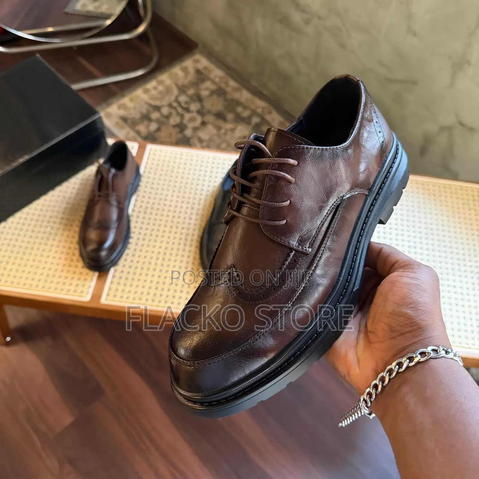 Original Leather Semi Brogue Shoes
