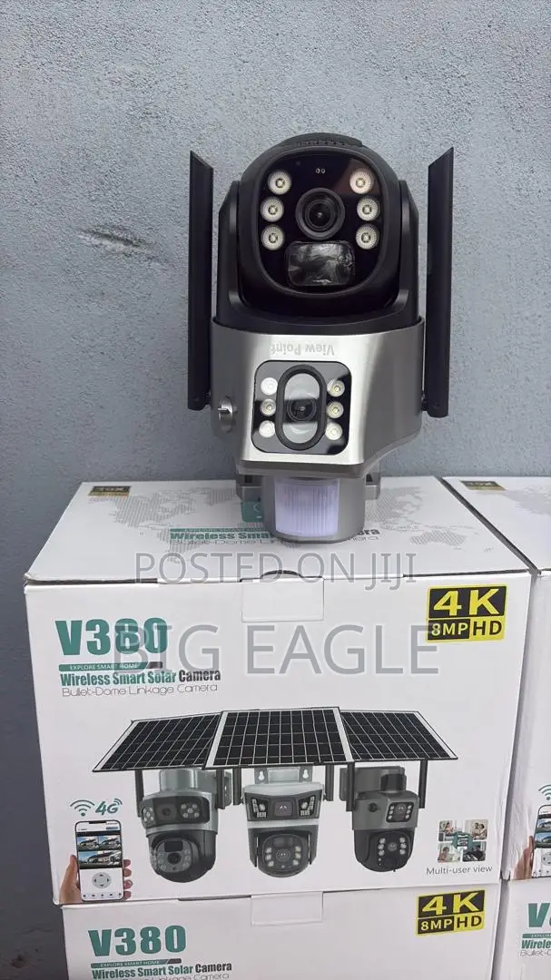 Surveillance Cameras Solar Powered Dual Lens PTZ CCTV Camera V380