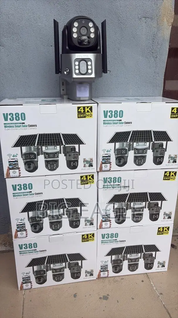 V380 Pro 4g Solar PTZ Security Camera – 8mp Ultra Hd, Dual Lens,