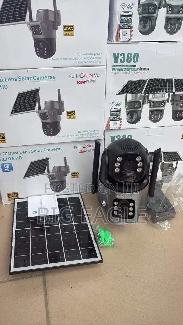 V380 Pro 4g Solar PTZ Security Camera – 8mp Ultra Hd, Dual Lens,