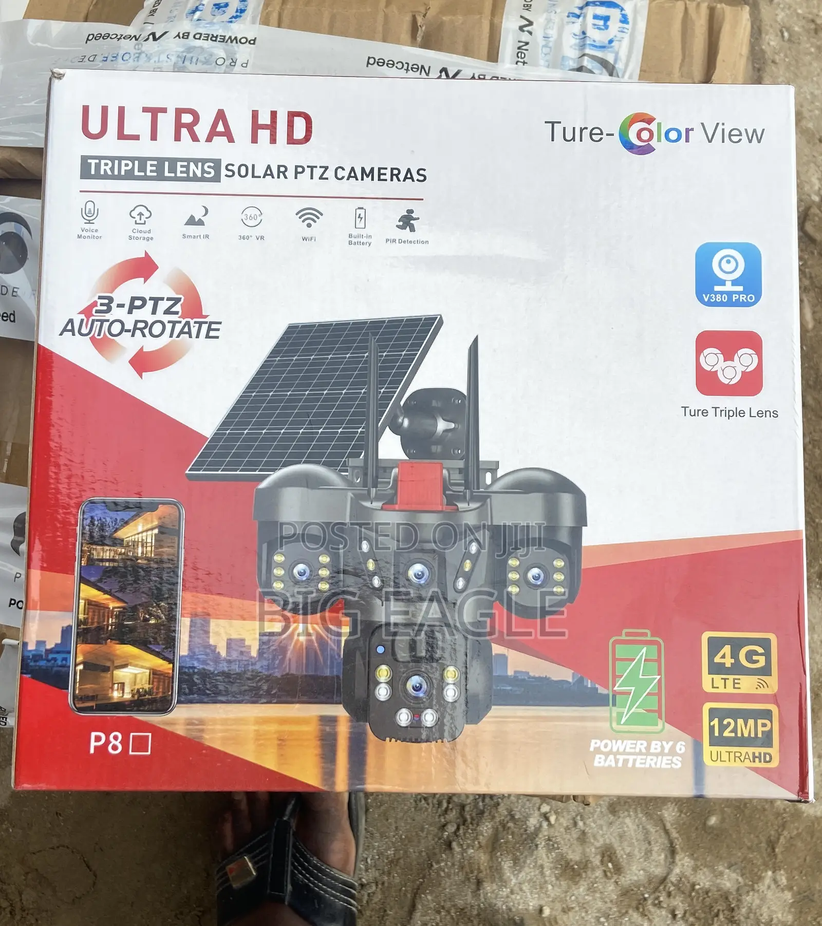 3 Lens V380, 4g, 9mp Human Detection and Tracker, Night Vision.