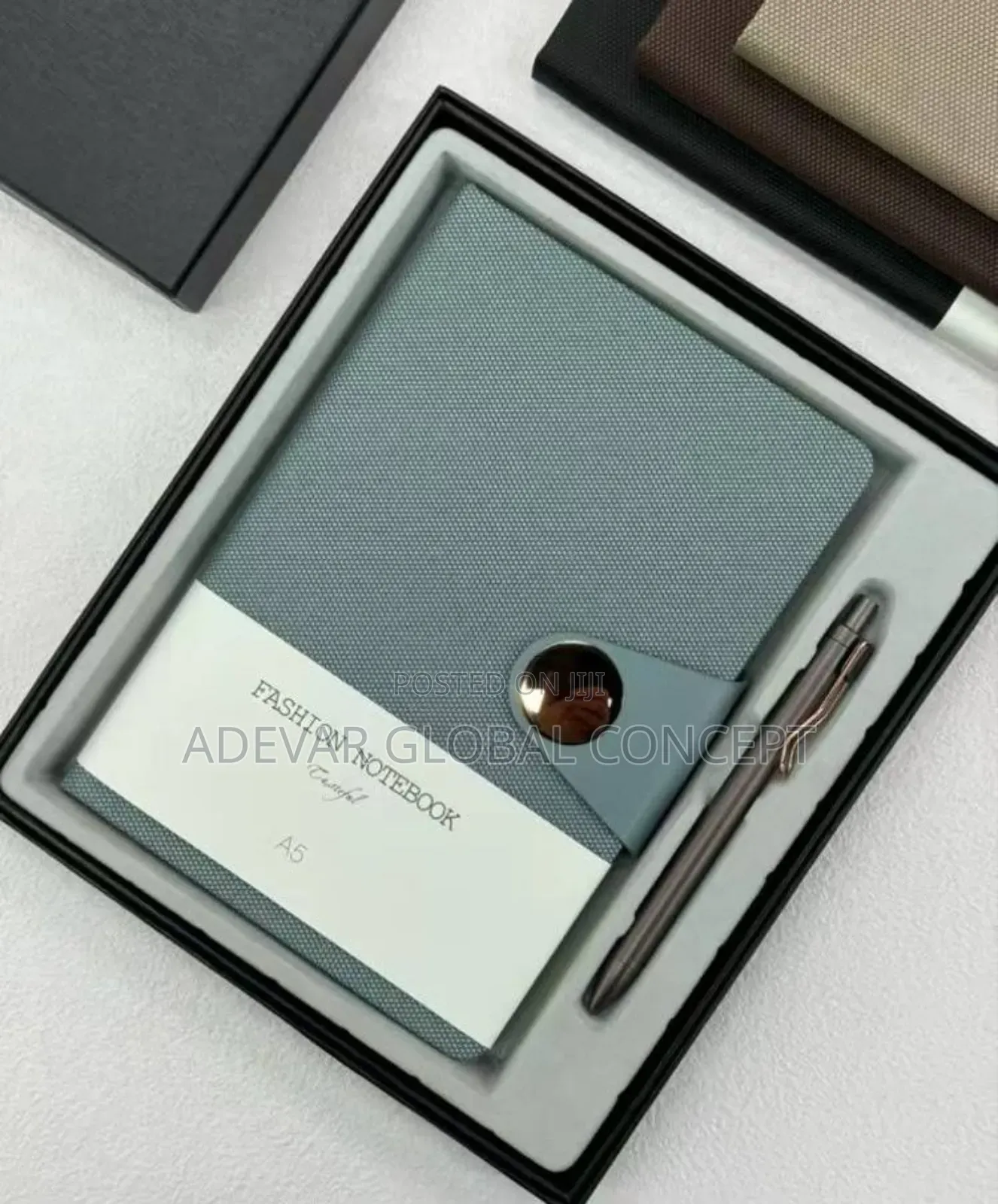 A5 Tie Pu Faux Leather Notebook Hardcover Notepad Gift Set