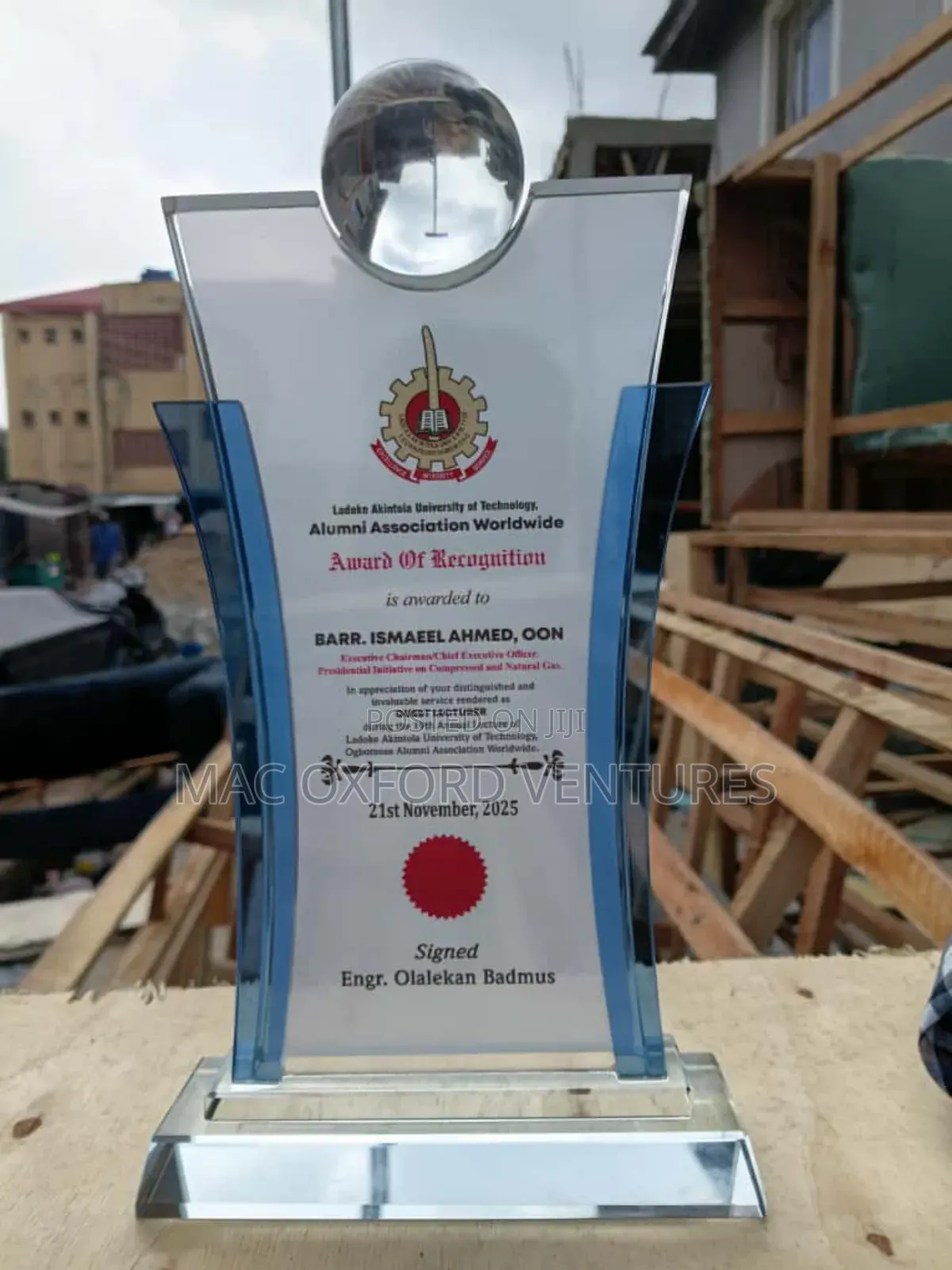Crystal Glass Award