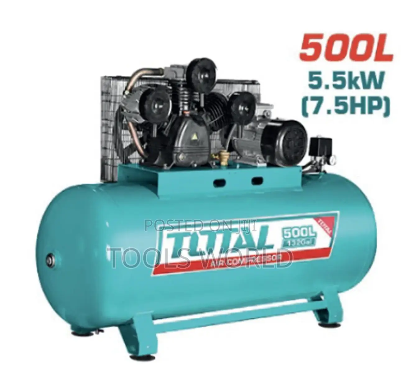 500l Industrial Air Compressor — 7.5hp (5.5kw) | 3-phase | Belt-driven