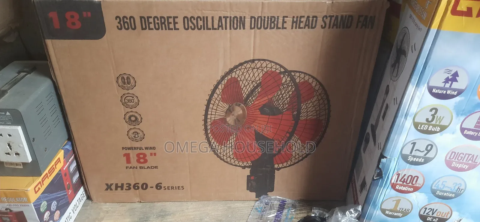 360 Degree Oscillation Double Head Fan